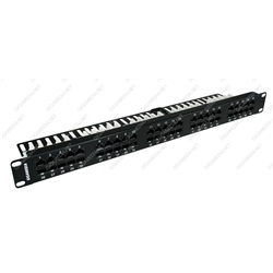 Patch panel telefonico 50 porte RJ45 CAT3 UTP 1U Nero (4,5 ; 7,8)