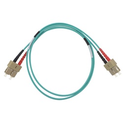 Patch cord ottica DUPLEX OM4 50/125 µm - SC/SC - 1 m Turchese