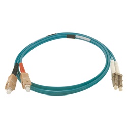 Patch cord ottica DUPLEX OM4 50/125 µm - LC/SC - 3 m Turchese