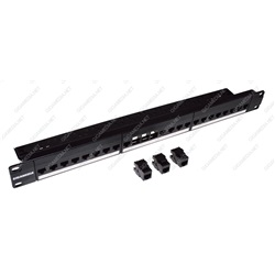 Patch panel 19’’ con 24 prese CAT6 non schermate Nero blocco 110 (GGM 621030200)