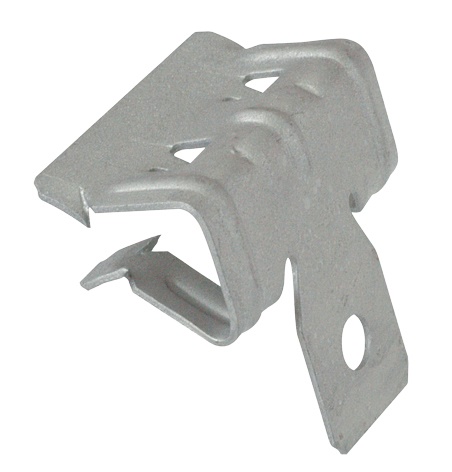 Clip in acciaio armonico per montaggio e fissaggio su trave SP4-10M, foro D6,3mm, uso impianti elettrici interni ed esterni
