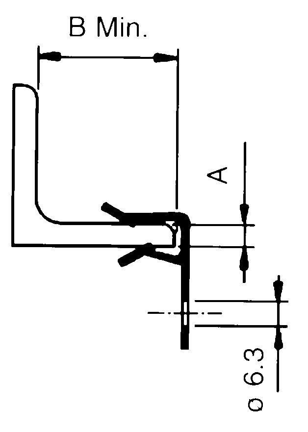 Clip base verticale acciaio armonico fissaggio travi SP15-20 foro D6,3 mm uso industriale