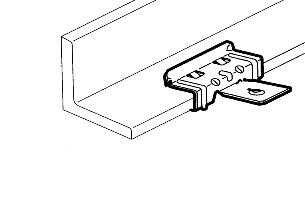 Clip base orizzontale in acciaio per fissaggio sicuro su trave SP4 con filettatura 6 mm, uso elettrico