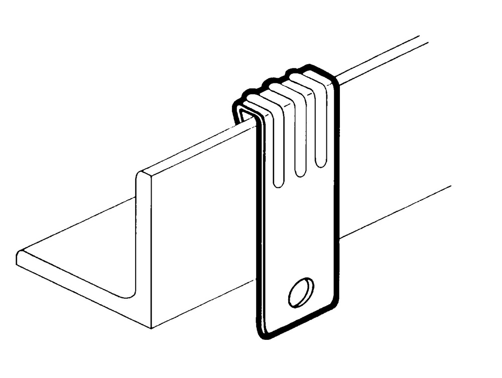 Clip Hook per trave verticale spessore 4-10mm acciaio rivestito alluminio/zinco per impianti elettrici
