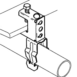 Morsetto clamp portaconduttore verticale acciaio 22-30 mm fissaggio tubi cavi elettrici