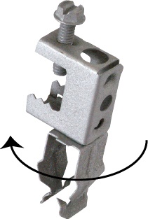 Morsetto clamp portaconduit verticale acciaio 30-35 mm per impianti elettrici industriali e commerciali