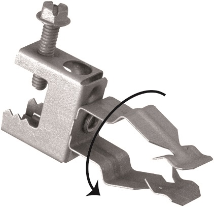 Morsetto clamp portaconduttore orizzontale acciaio 22-30 mm per impianti elettrici industriali e residenziali
