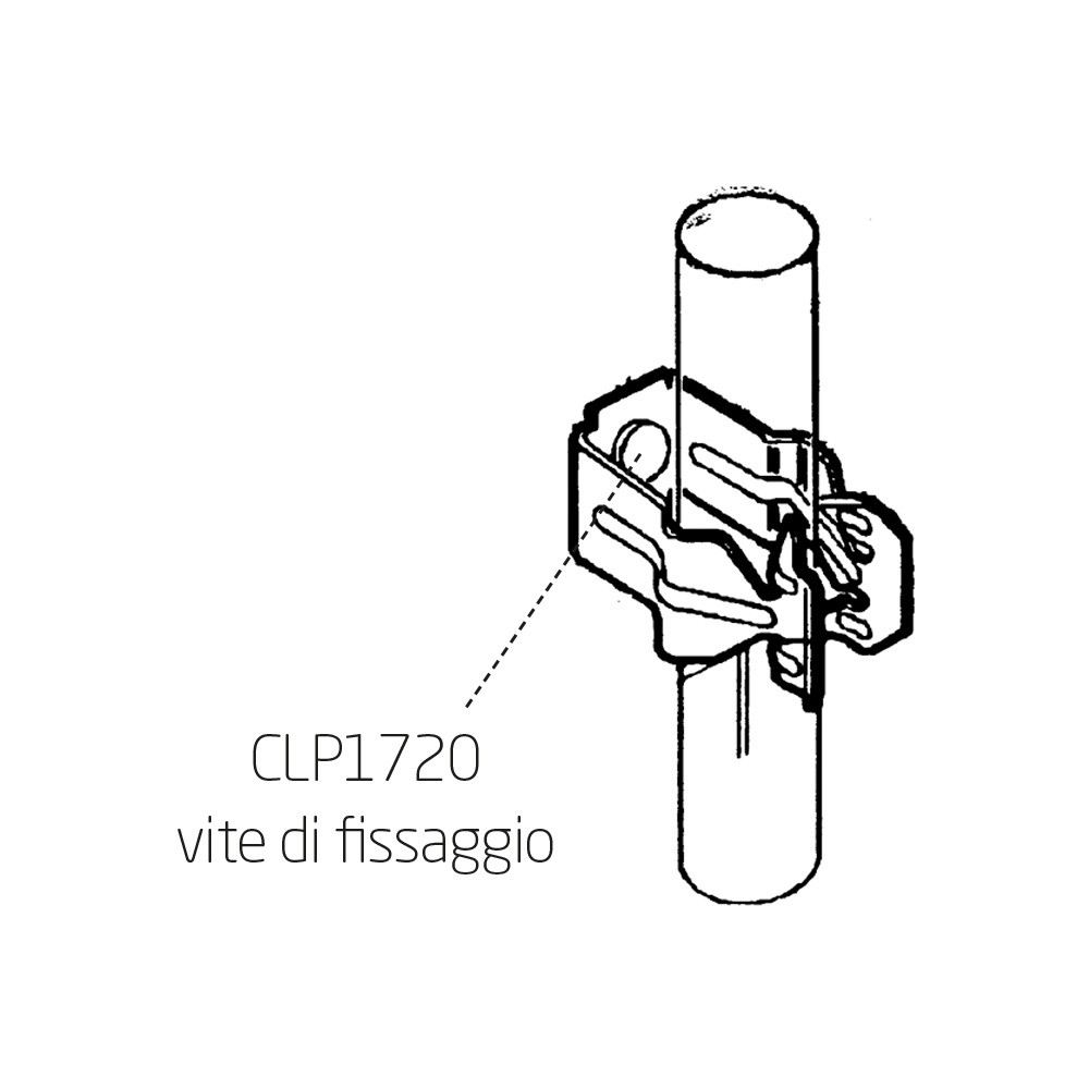 Supporto portaconduttore acciaio clip fissatubo diametro 22-30 mm per impianti elettrici industriali e commerciali