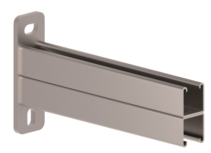 Mensola doppia profilo 41x41 in acciaio resistente per installazioni elettriche