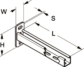Mensola profilo 41x41 zincatura a caldo L450 supporto componenti elettrici resistente