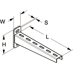Mensola stampata in acciaio zincato elettrolitico L310 mm per supporto elettrico robusto e resistente alla corrosione