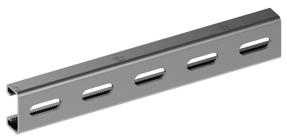Profilo Sendzimir ASO 41x21 mm acciaio forato 3 m per installazioni elettriche industriali