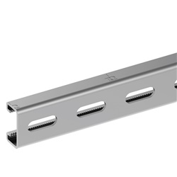 Profilo zincato caldo 41x21x2,5 mm forato acciaio per installazioni elettriche industriali e commerciali 4 mt