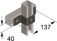 Staffa a omega zincata a caldo per profilo 41x41 mm supporto elettrico robusto