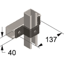 Staffa a omega zincata a caldo per profilo 41x41 mm supporto elettrico robusto