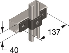 Staffa omega zincata a caldo 41x21 mm per montaggio profili a C, alta resistenza e protezione anticorrosione