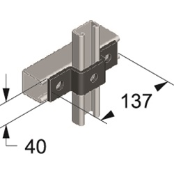 Staffa omega zincata a caldo 41x21 mm per montaggio profili a C, alta resistenza e protezione anticorrosione