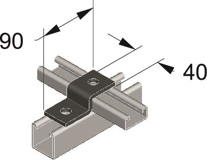Staffa zincata a caldo per incrocio profilo 41x21 resistente e versatile per installazioni elettriche