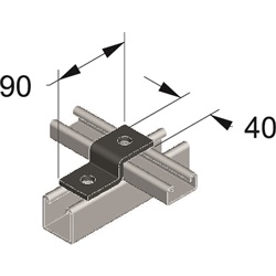 Staffa zincata a caldo per incrocio profilo 41x21 resistente e versatile per installazioni elettriche