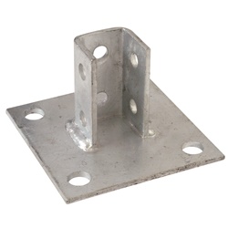 Piastra base zincata a caldo acciaio 41x41 mm per profili a C uso elettrico industriale