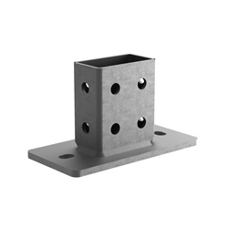 Piastra base zincata a caldo per profilo 41x82 mm montaggio strutture elettriche industriali