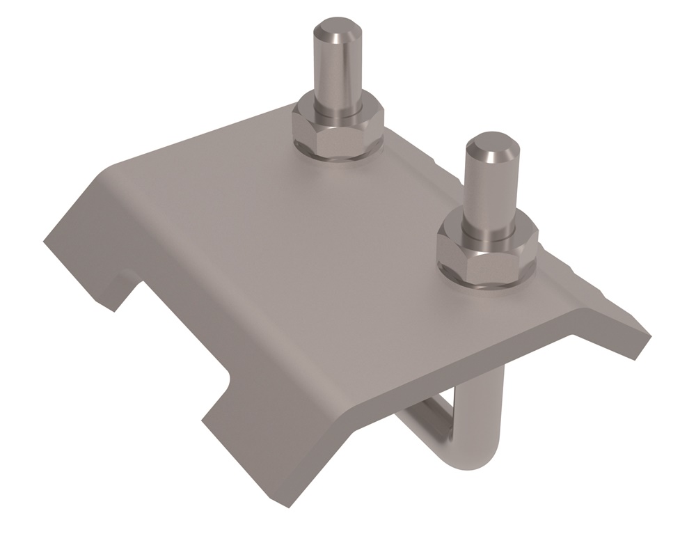 Ganascia zincata a caldo per profilo 41x21 e 41x41, acciaio resistente per impianti elettrici industriali e commerciali