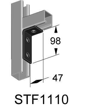 Staffa angolare 90° zincata a caldo acciaio 3 fori montaggio elettrico robusta