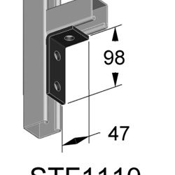 Staffa angolare 90° zincata a caldo acciaio 3 fori montaggio elettrico robusta