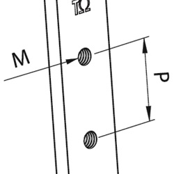 Barra rame 12x2 mm filettata M5 lunghezza 1000 mm per installazioni elettriche professionali