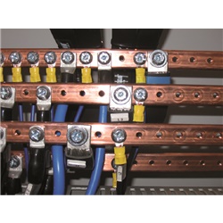 Barra rame filettata 12x3 mm lunghezza 1000 mm passo M5 per installazioni elettriche