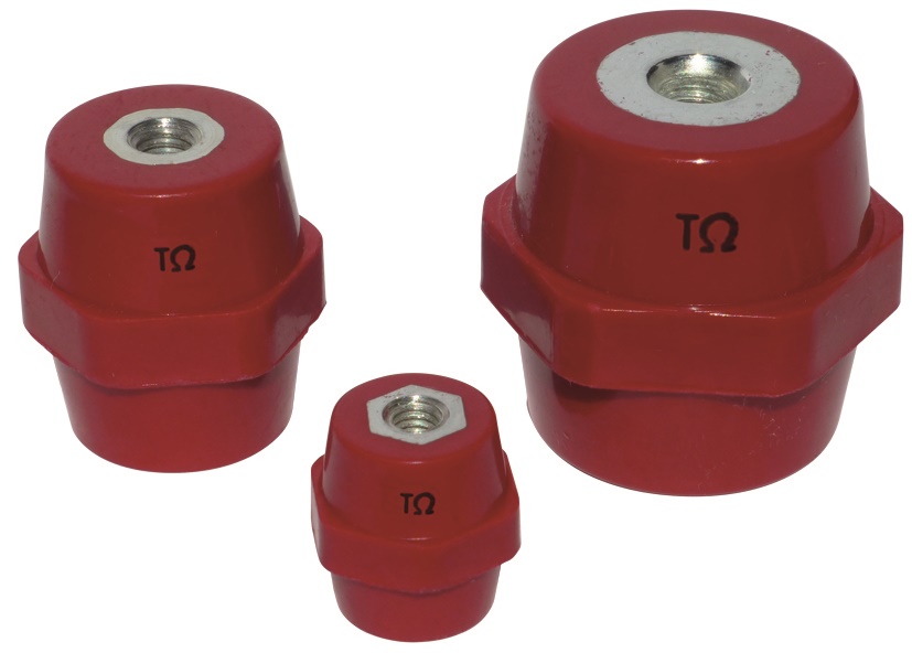 Isolatore barilotto poliestere rosso H50 M10 per impianti elettrici sicurezza affidabile