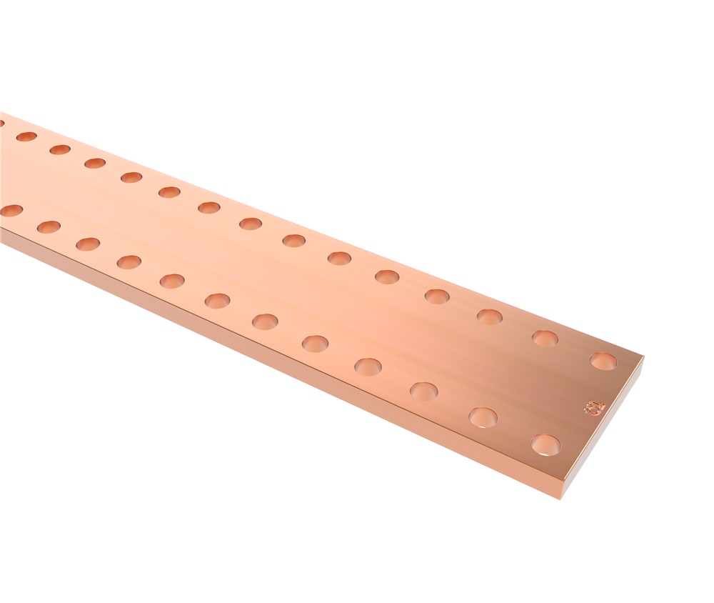 Barra rame preforata 25x5 mm lunghezza 1 metro per impianti elettrici e cablaggio
