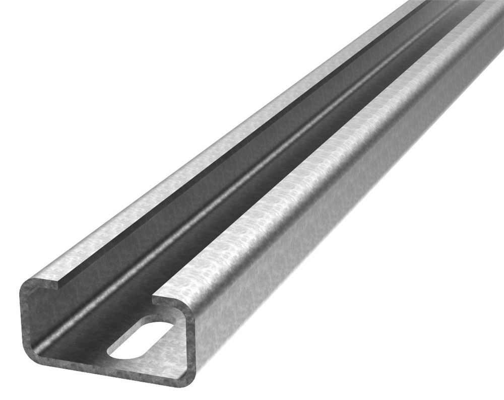 Profilo a C passivato forato 30x15 mm guida DIN per sistemi elettrici industriali e commerciali