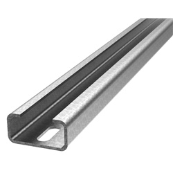 Profilo a C passivato forato 30x15 mm guida DIN per sistemi elettrici industriali e commerciali