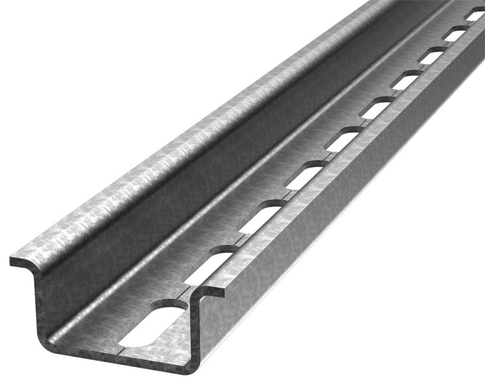 Profilo DIN Sendzimir preforato H15 zincato guida per quadri elettrici 35x15 mm 2 m