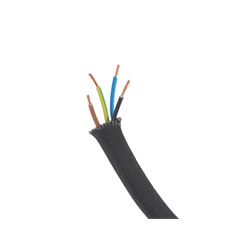 Guaina trecciata fibra di vetro resistente calore protezione cavi elettrici industria automazione colore nero
