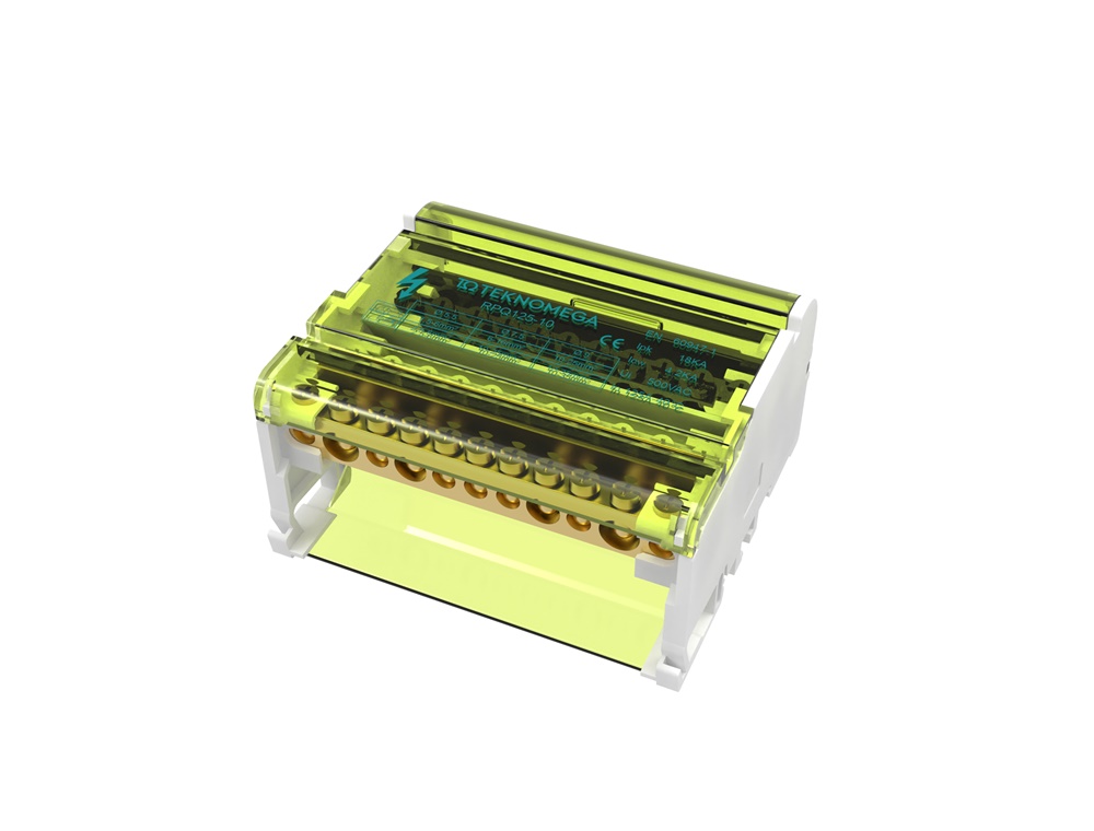 Ripartitore morsettiera quadripolare 125A 10 uscite distribuzione elettrica industriale