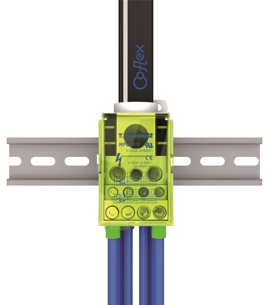 Ripartitore compatto unipolare 400A 11 uscite distribuzione energia elettrica