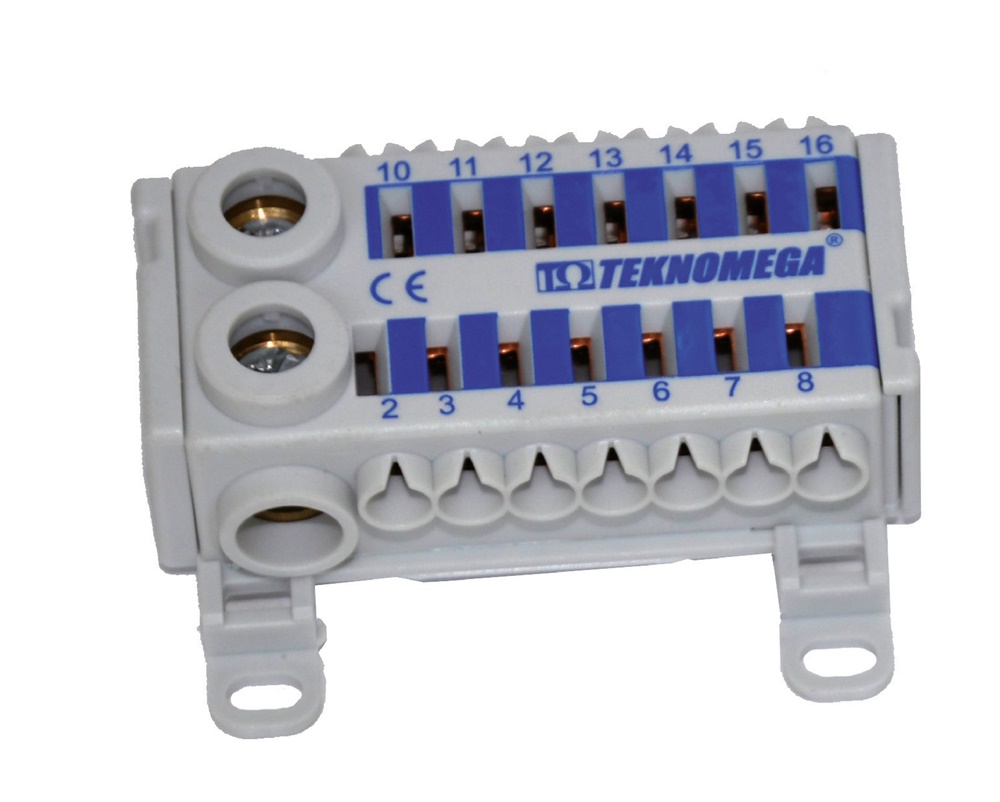 Ripartitore Quick Unipol compatto 80A 1 polo molla per impianti elettrici domestici e professionali blu