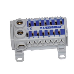 Ripartitore Quick Unipol compatto 80A 1 polo molla per impianti elettrici domestici e professionali blu