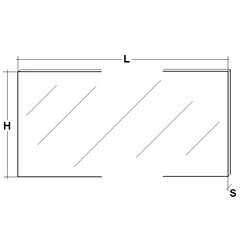 Schermo protezione pieghevole PETG 1000x215 mm spessore 3 mm per sicurezza ambienti lavoro