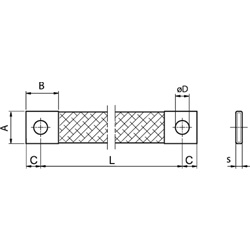 Treccia massa piatta stagnata 10 mmq rame 300 mm per impianti elettrici e messa a terra