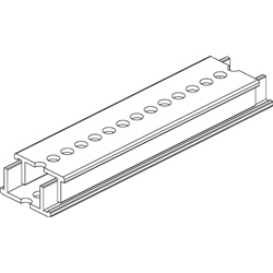Profilo supporto alluminio preforato 2m serie TO per installazioni elettriche