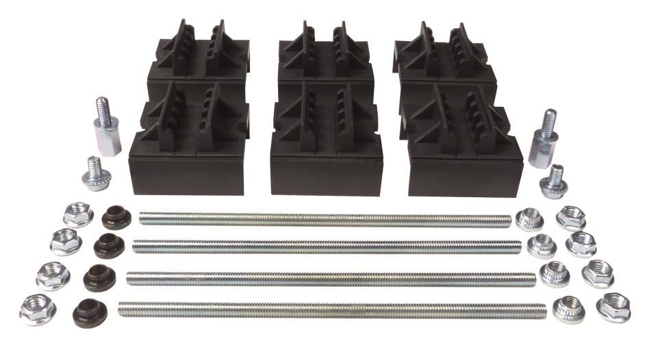 Kit supporti barra 10mm trifase neutro 4 poli per impianti elettrici industriali