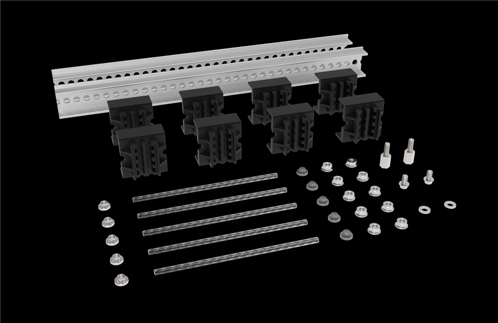 Supporto barra completo 1 polo 10mm trifase e neutro 400mm per installazioni elettriche professionali