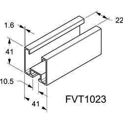 Profilo alluminio 41x41 mm spessore 1,6 mm per applicazioni elettriche e illuminazione
