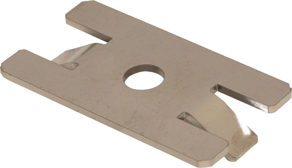 Piastrina fissaggio pannelli piana acciaio inox resistente corrosione per impianti elettrici
