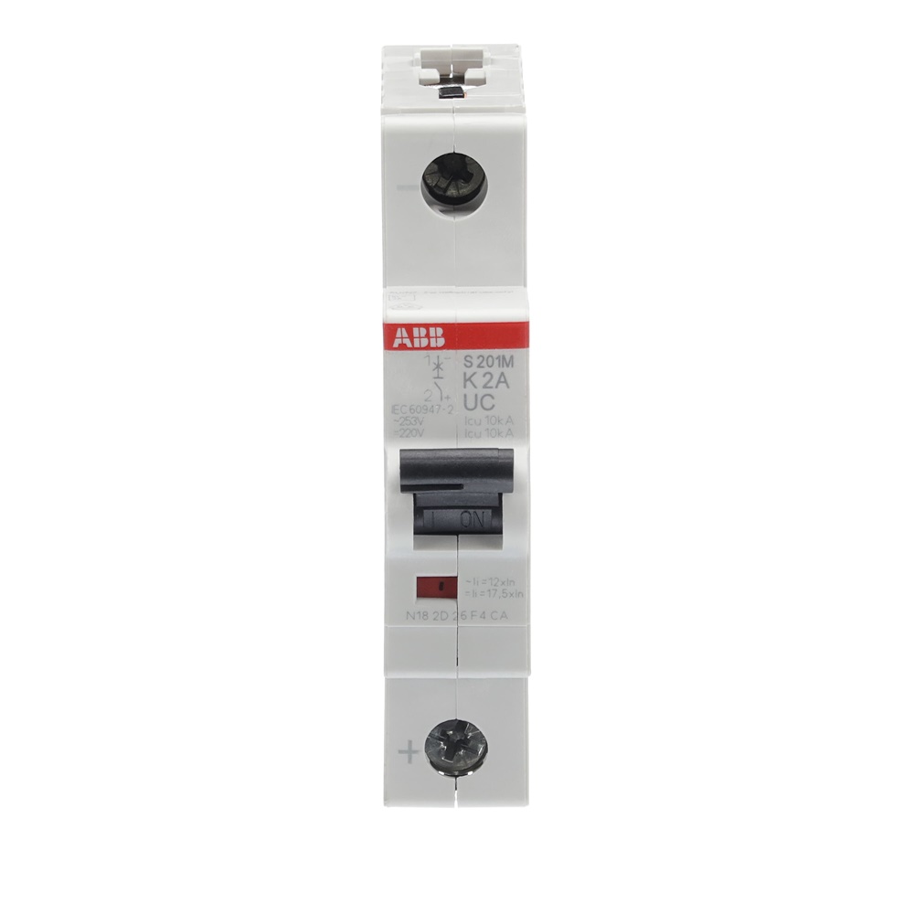 Interruttore magnetotermico S201MUC K 2A 1P 10kA AC/DC uso elettrico industriale e civile