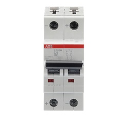 Interruttore automatico Miniature Circuit Breaker S200MUC 2P 6A tipo C per applicazioni AC/DC