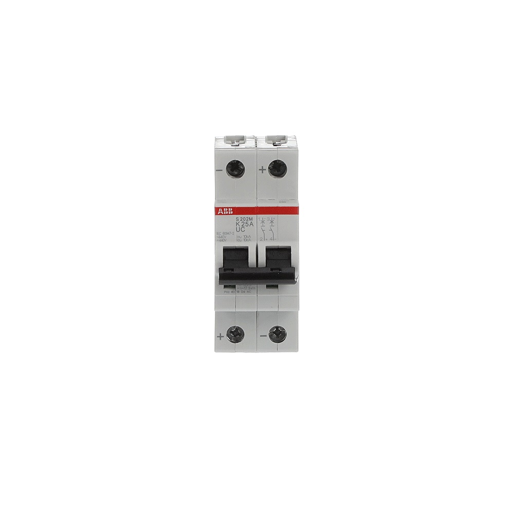 Interruttore automatico modulare S202MUC K 25A 2 poli AC/DC 10kA uso industriale e civile